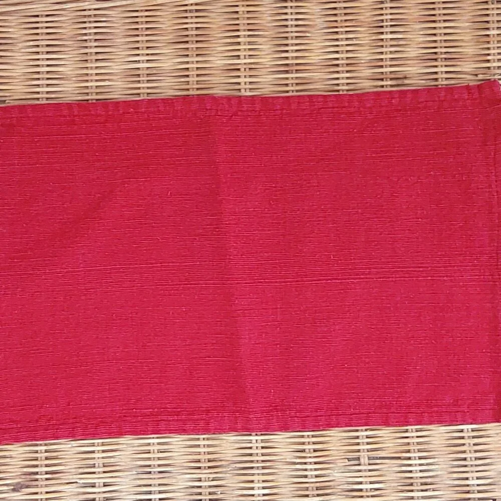 Crate & Barrel Red Woven 100% Cotton PLACEMATS - Set Of 4